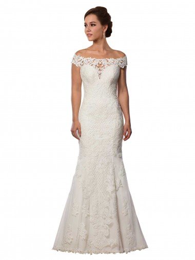 Modern Off the Shoulder Mermaid Lace Wedding Dress Essex
