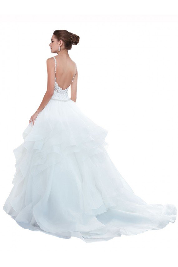 Spaghetti Straps Ball Gown Beach Wedding Dress with Lace Bodice Essex