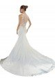 Sweetheart Mermaid Satin Beach Wedding Dress with Illusion Lace Back Essex