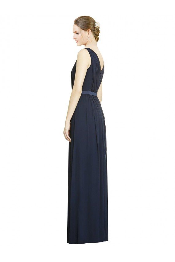 Full-Length V-Neck Lux Chiffon Bridesmaid Dress with V-Back Essex