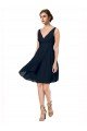 Short Knee Length Criss Cross Draped Chiffon Cocktail Bridesmaid Dress Essex