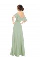 Boho Chic Chiffon Bridesmaids Dress with Off the Shoulder Neckline Essex