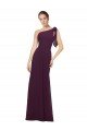 One Shoulder Chiffon Bridesmaids Dress with Shoulder Bow Essex