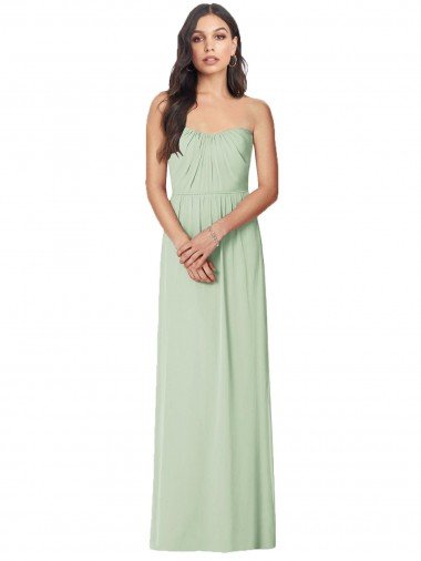 Strapless Sweetheart All-Over Shirring Chiffon Bridesmaid Dress Essex