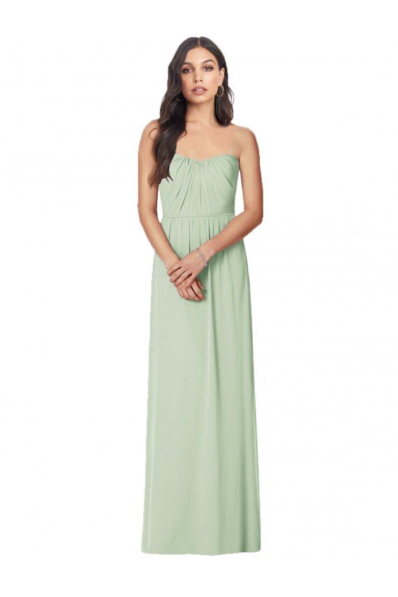 Strapless Sweetheart All-Over Shirring Chiffon Bridesmaid Dress Essex