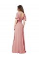 Flutter Sleeves Plunging V-Neck Boho Chiffon Bridesmaid Dress Essex