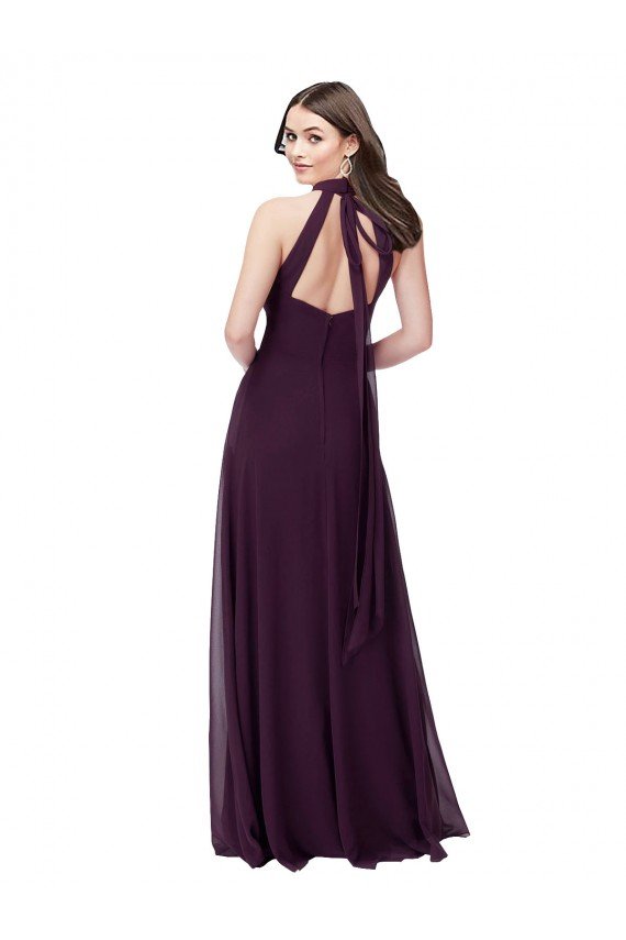 Chiffon High-Halter Bridesmaids Dress with Keyhole Back Essex