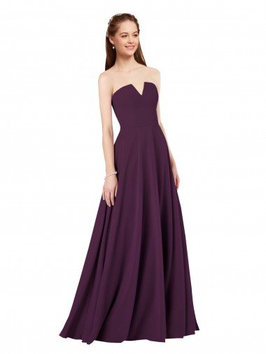Strapless Chiffon Bridesmaid Dress with Notched Neckline Essex