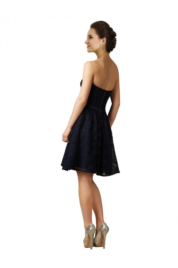 Classic Knee Length Lace Bridesmaid Dress / Cocktail Dress with Notched Neckline Essex