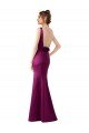 Fitted Sexy Open Back Formal Satin Bridesmaids Dress with Floral Details Essex