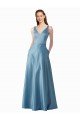 Classic Satin V-Neck A-Line Bridesmaids Dress with Pockets Essex