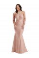 Criss Cross Halter Open Back Formal Silky Satin Mermaid Bridesmaid Dress / Prom Dress Essex
