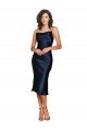 Cocktail Length Sleeveless Spaghetti Straps Cowl Neckline Formal Silky Satin Bridesmaid Dress / Prom Dress Essex