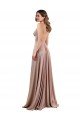 Long A-Line Plunge V-Neckline Formal Spandex Bridesmaid Dress / Prom Dress with Slit Essex