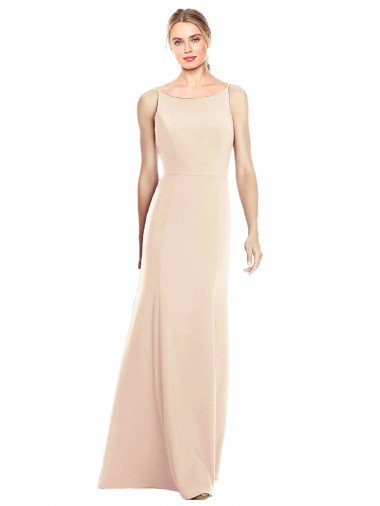 V-Spaghetti Strap Open Back Bateau Neck Trumpet Bridesmaid Dress / Prom Dress Essex