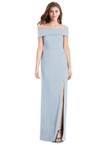 Cuffed Off the Shoulder Long Trumpet Bridesmaid Dress / Prom Dress Essex