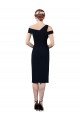 Draped Cross Shoulder Stretch Formal Crepe Cocktail Dress / Homecoming Dress Essex