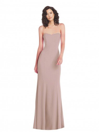 Strapless Princess Line Formal Crepe Mermaid Bridesmaid Dress / Prom Dress Essex