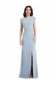 Cap Sleeve Open Back Trumpet Formal Crepe Bridesmaid Dress / Prom Dress with Front Slit Essex