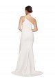 Long Sweep Train Crepe Bridesmaid Dress / Prom Dress with Side Split and One Strap Essex