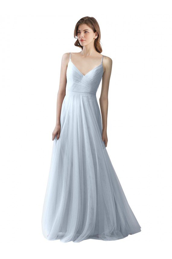Wrapped Ruched Natural Waist Slim Soft Tulle Bridesmaid Dress Essex