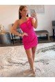 Velvet Sequin One Shoulder Sleeveless Short Prom Dress Essex