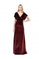 Flutter Sleeves Open Back Long Velvet Bridesmaid Dress / Prom Dress Essex